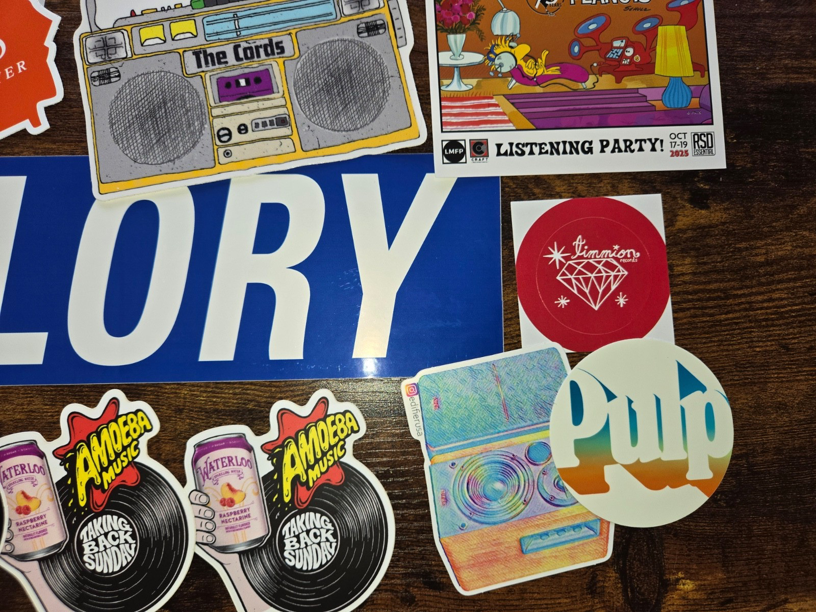 Indie Rock Vinyl Sticker Lot – 19 Stickers (Julien Baker & Torres, Pulp….)
