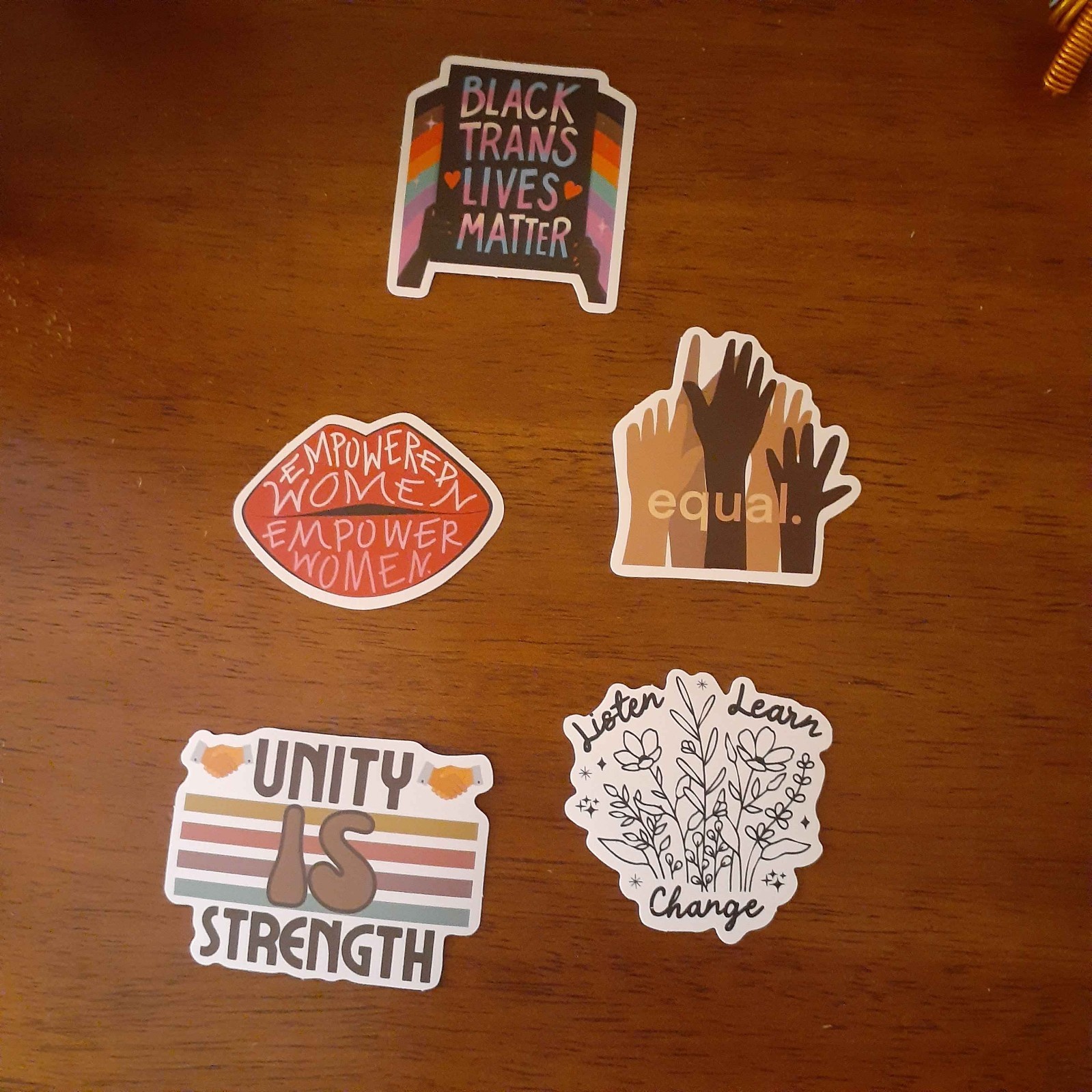 Random Assortment 5 Pack of Social Justice/Left Wing Stickers for Anywhere!