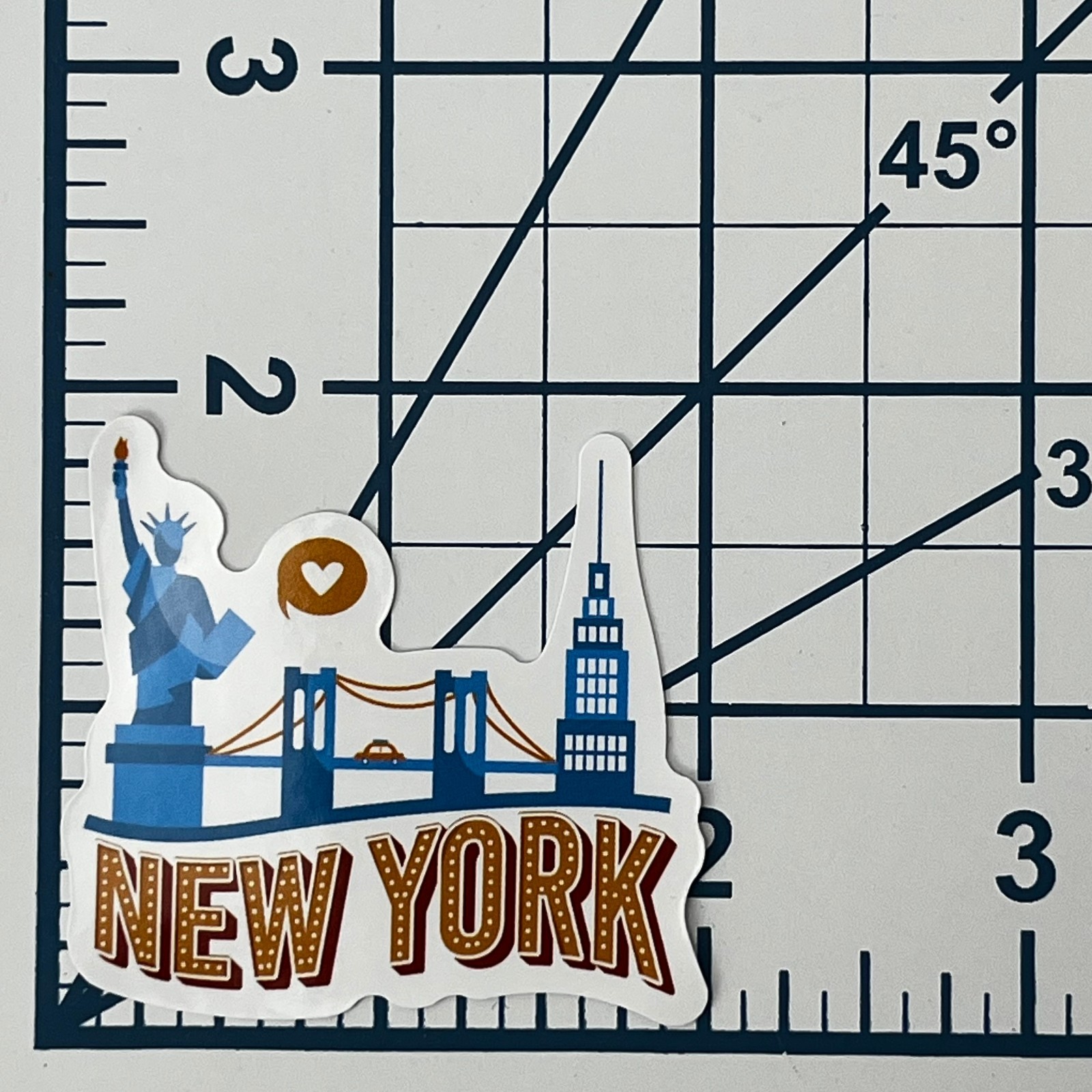 New York City Skyline Vinyl Sticker Statue of Liberty Brooklyn Bridge Die Cut