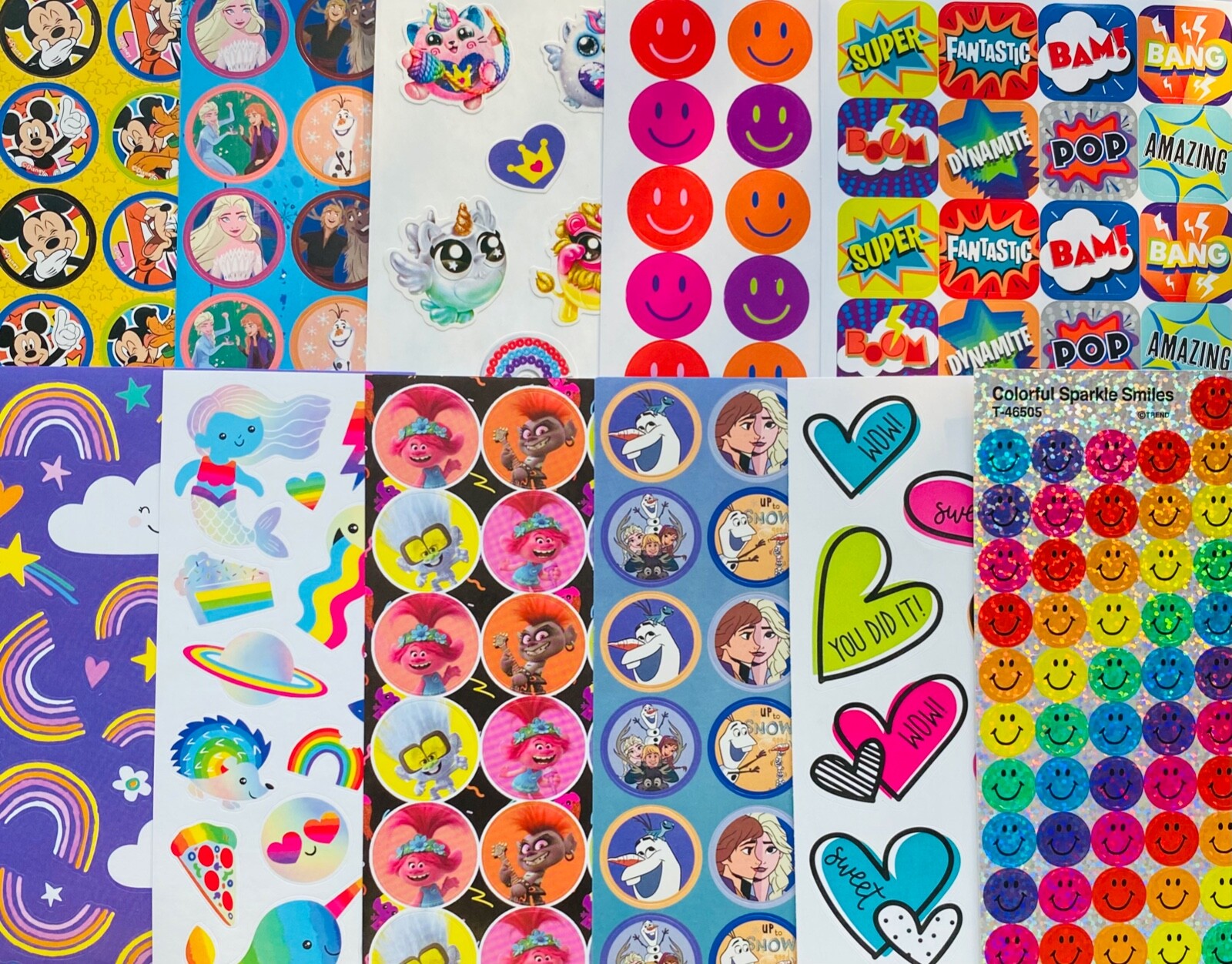 349+ STICKER LOT STITCH GARFIELD SPIDERMAN KUNG FU PANDA HELLO KITTY WEDNESDAY +
