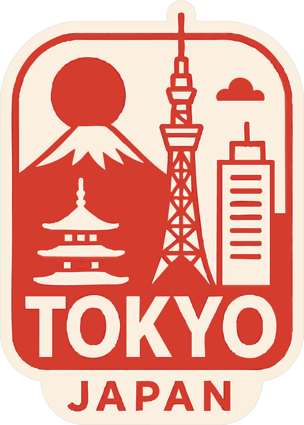 Tokyo Sticker Decal Vinyl Die-Cut City Skyline Landmark Design