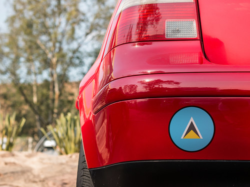 Saint Lucia Flag Circle Sticker Decal