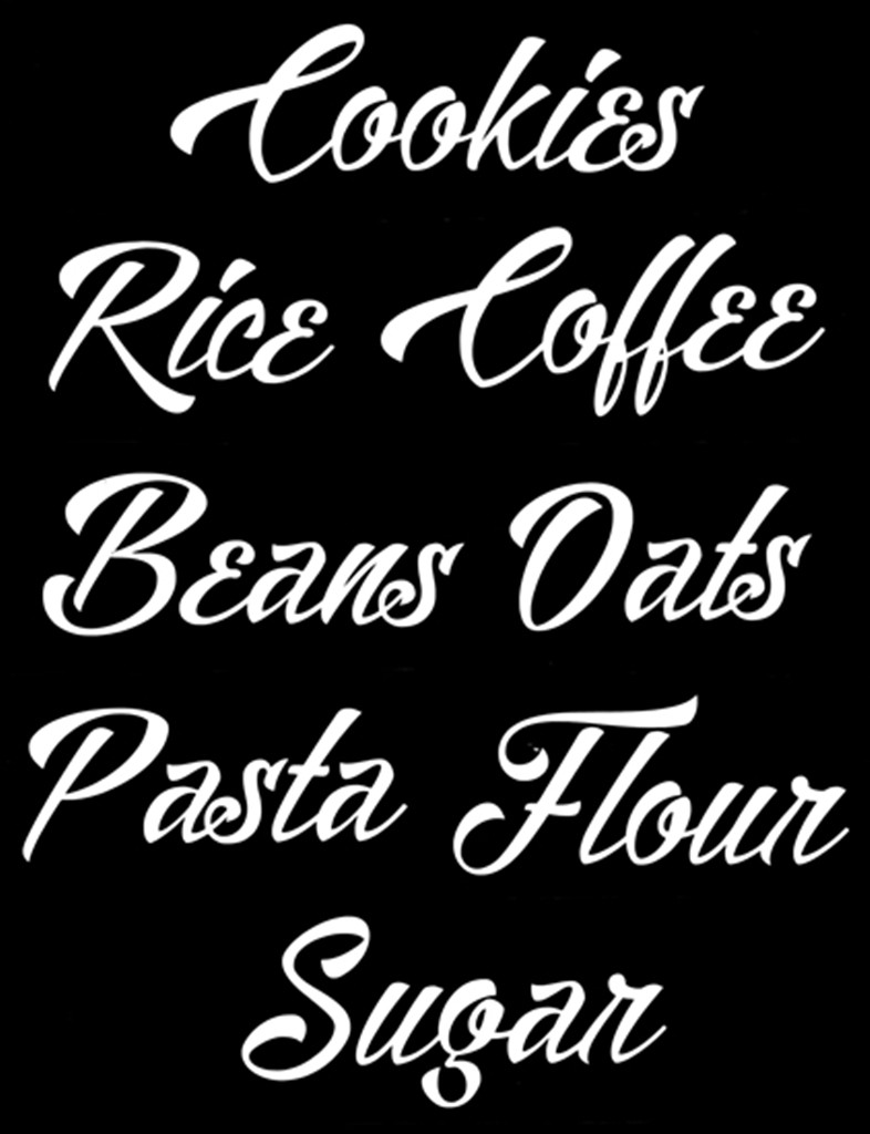 Customized 8 pcs Canister Label Decal Sticker set Pantry Kitchen Cook Spice