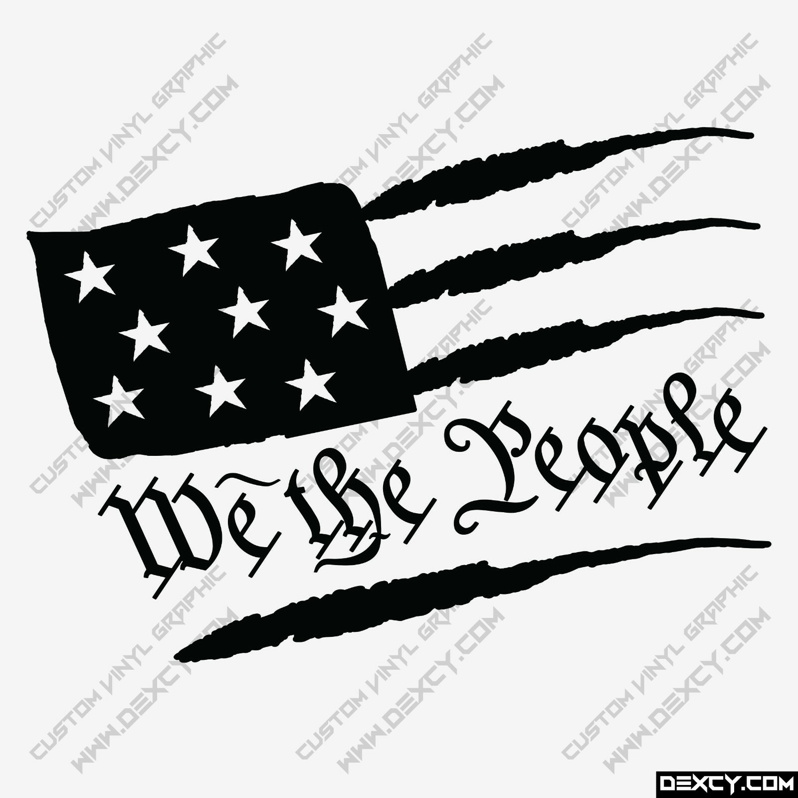 We the People Flag Decal – US Constitution Patriotic American Sticker Car Truck