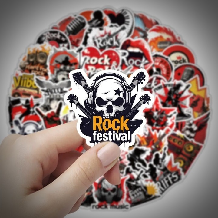 300pcs Rock Band Logo Stickers Decal Lot Punk Vinyl Music Heavy Metal Laptop USA