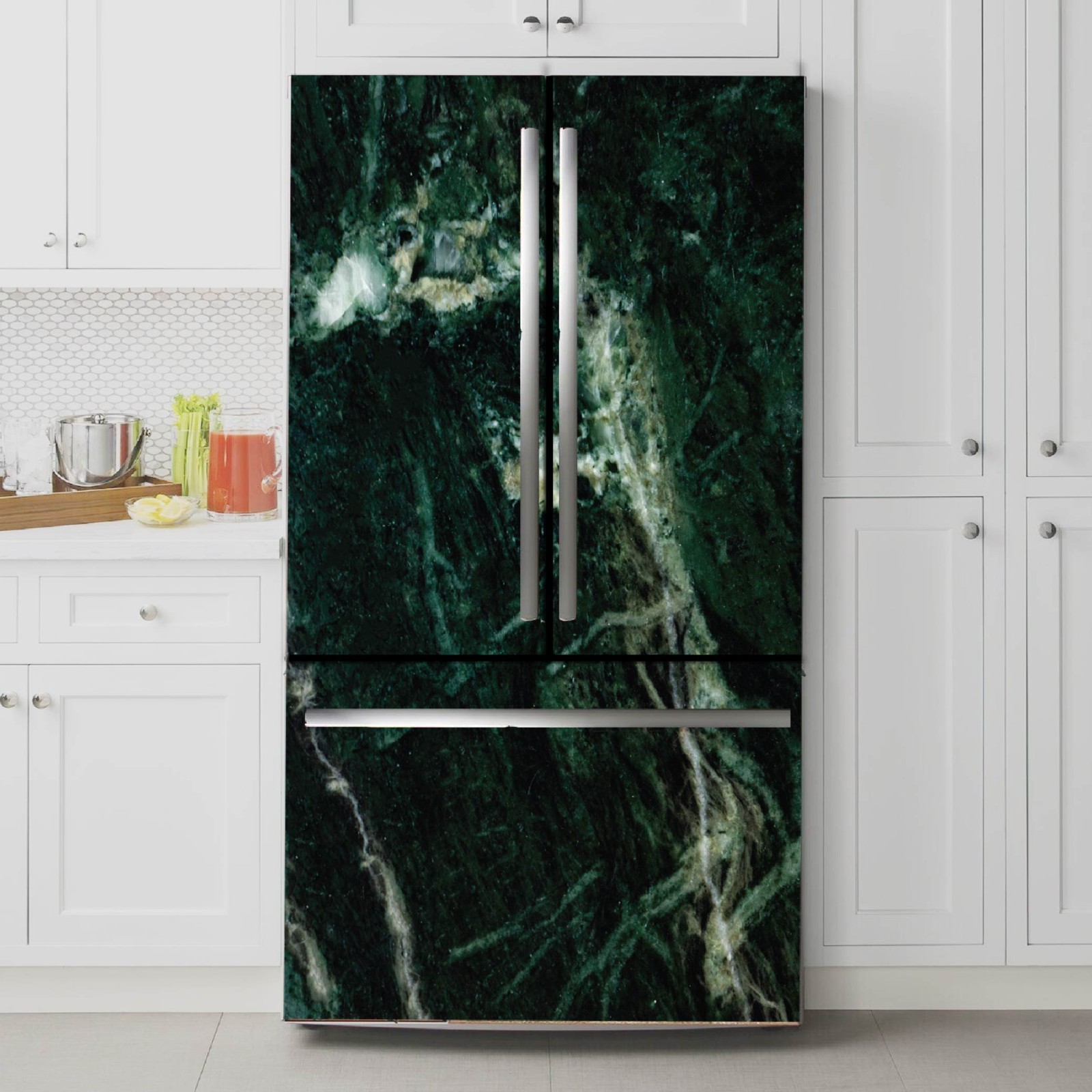 Peel and Stick Fridge Wrap Vinyl Refrigerator Cover 32" x 78.7" (81x200cm)