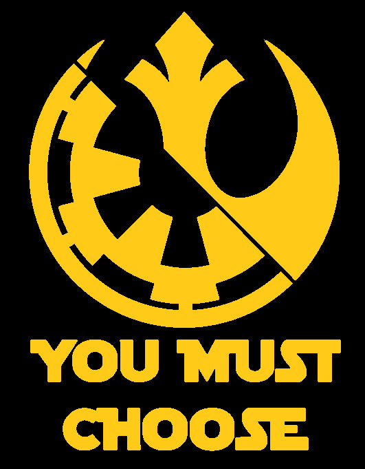YOU MUST CHOOSE, STAR WARS, EMPIRE / REBEL, DARK /LIGHT, Decal Stickers for Cars