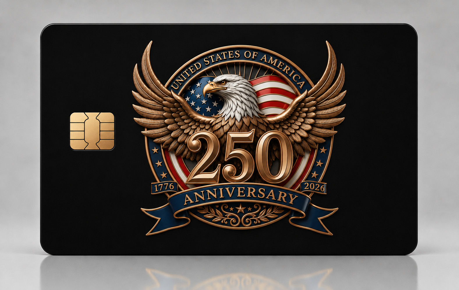 USA 250 Years Patriotic Eagle Emblem Debit Card Credit Card Skin Vinyl Sticker