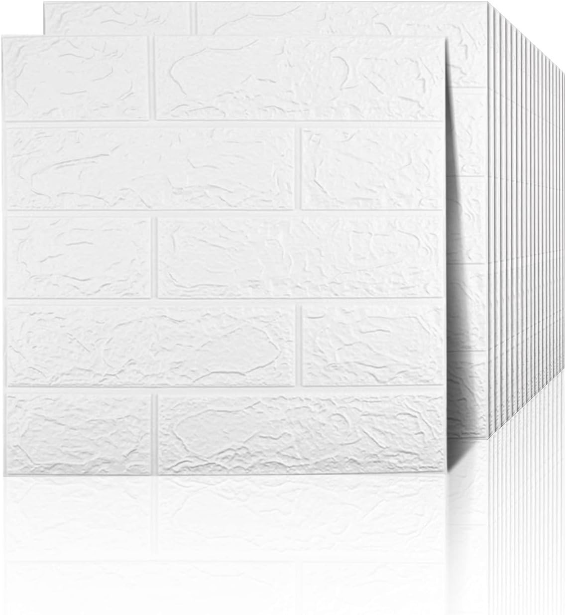 Modern 3D Foam Wall Panels – 20 PCS, 29 Sq Ft White Brick Design for DIY Decor