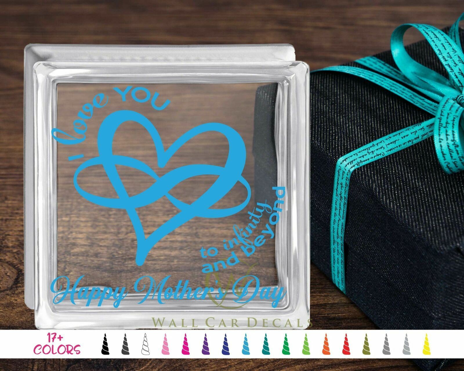 Mother's Day Glass Block Decal DIY Craft Wood Shadow Box Sticker Wife Girlfriend