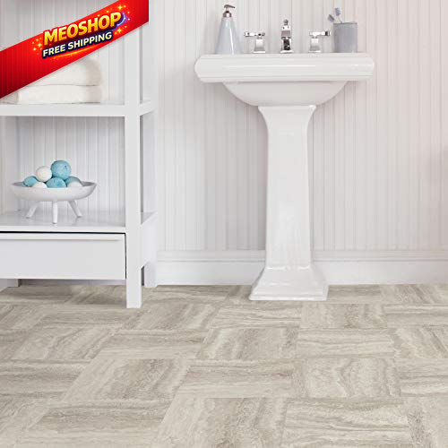 FloorPops FP3327 Platinum Peel & Stick and 12"L x 12"W x 0.06"T, Gray