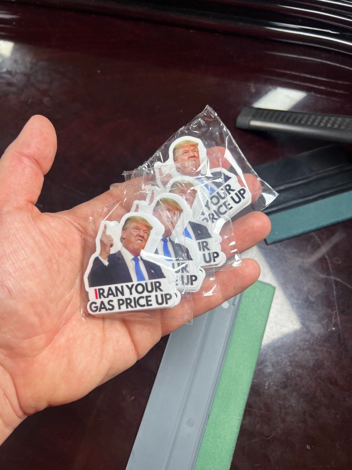 Trump Stickers IRAN YOUR GAS PRICE UP Gas Pump Waterproof Vinyl NEW 1/10/50/100