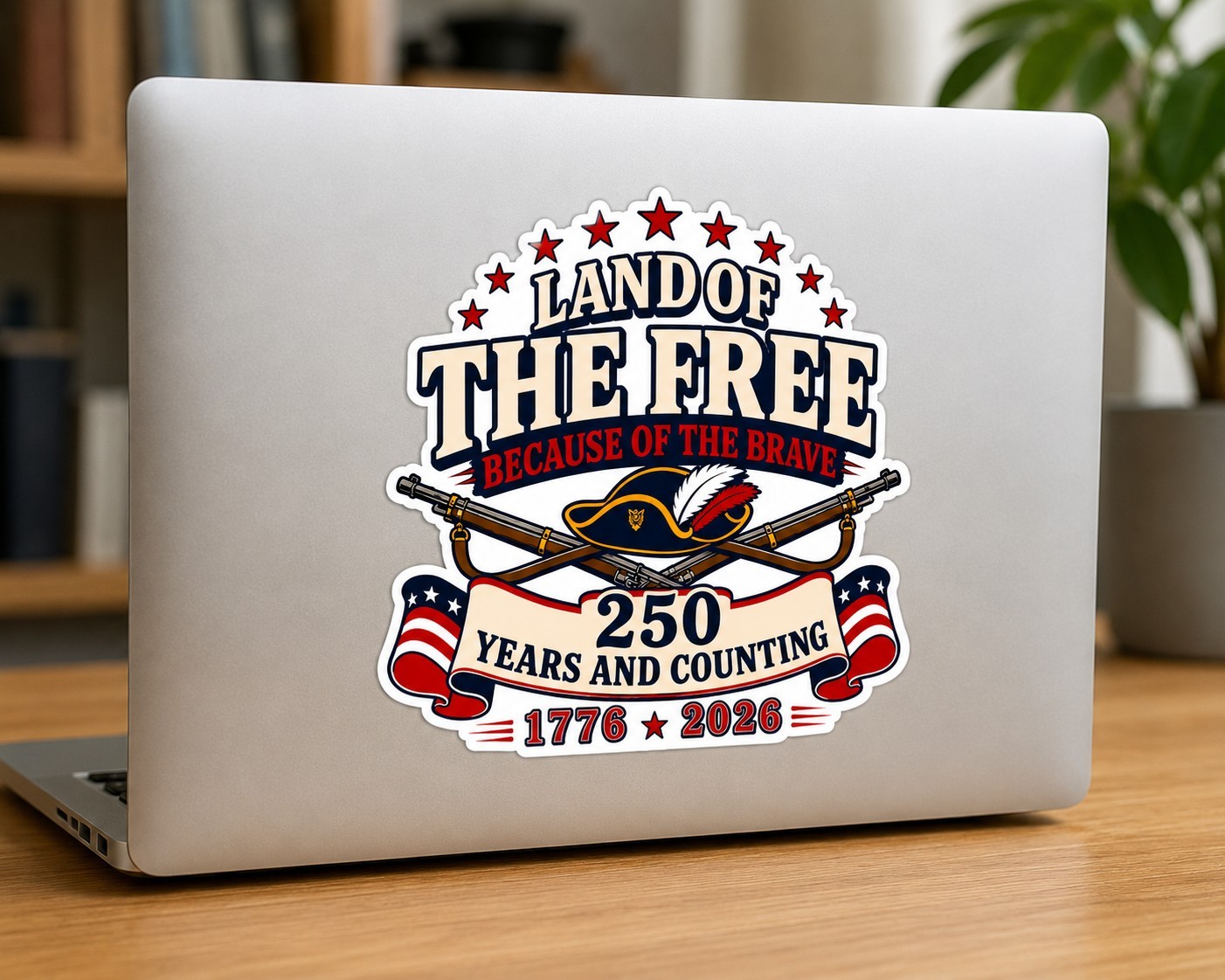 America 250 Sticker Land Of The Free 1776 2026 Patriotic Vinyl Decal USA Truck