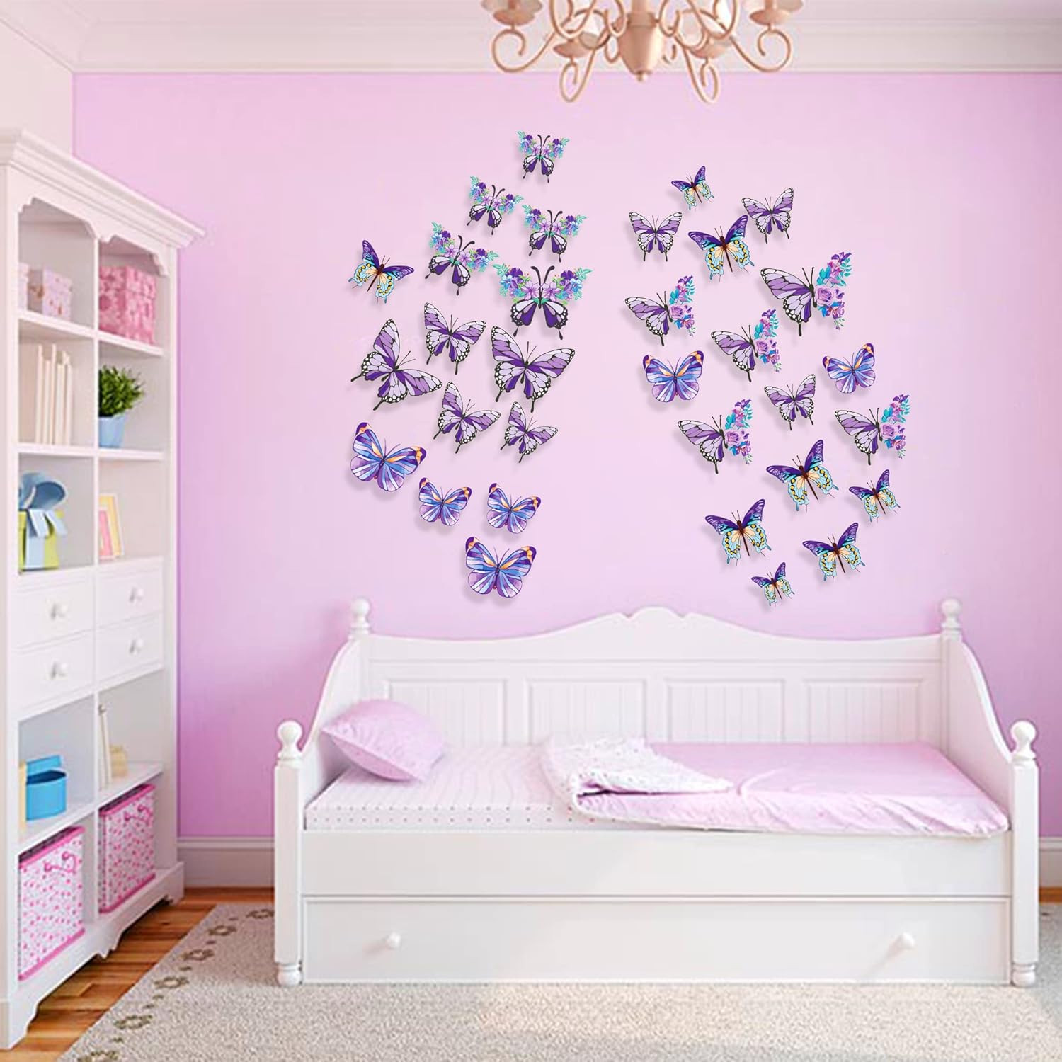 pinkblume Floral Purple Butterfly Decorations Stickers Flower
