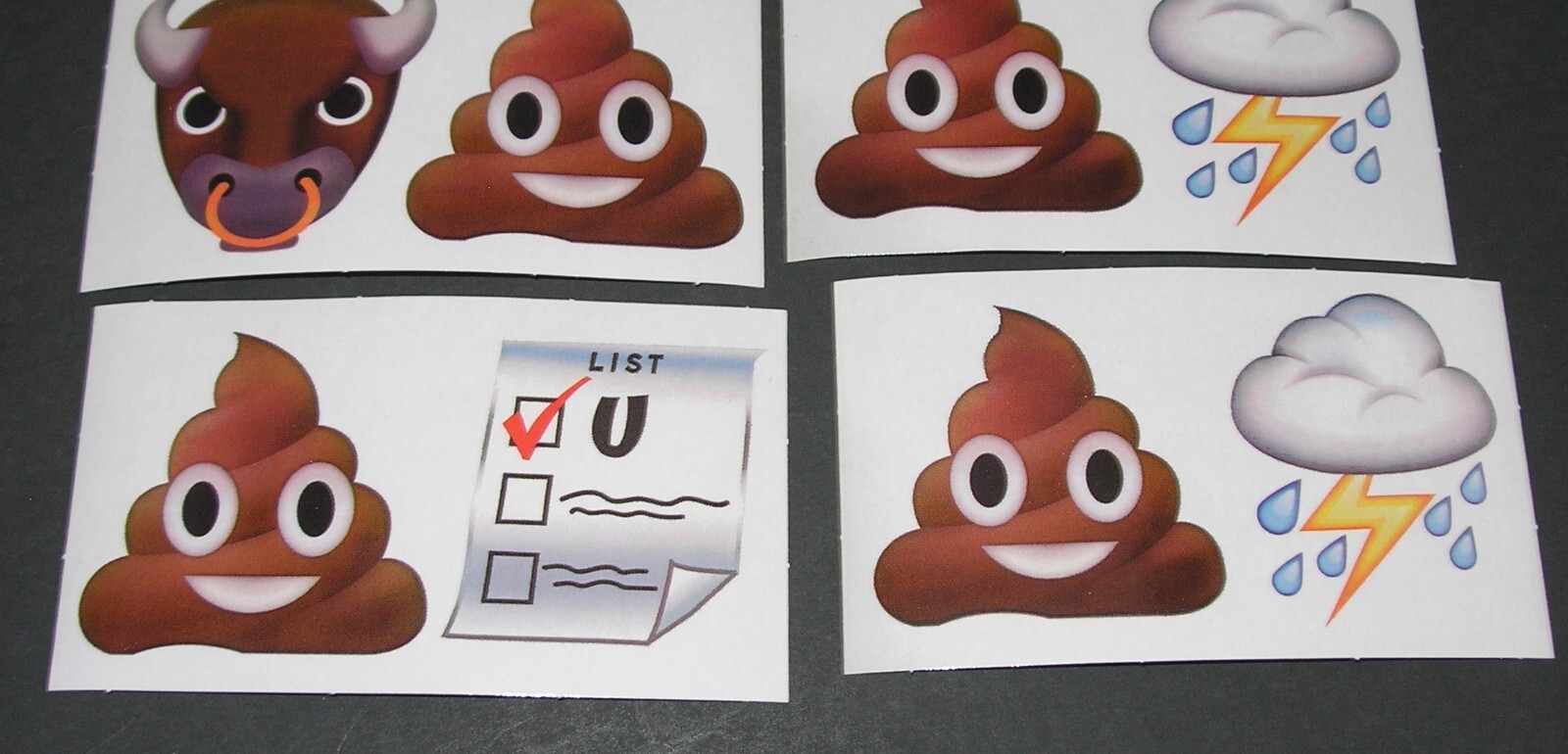 Lot of 7 -POO POOP Emoji Sticker / Decal