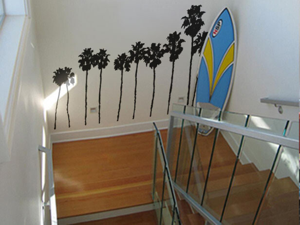 SoCal Roll of Palm Trees Wall Decal. LA, California Palm Trees. #169