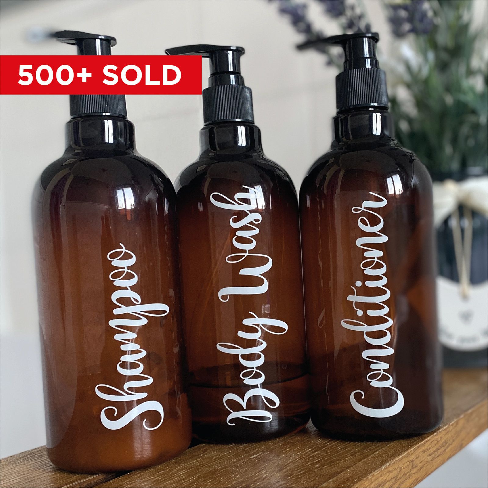 Set of 3 SHAMPOO, CONDITIONER & BODY WASH – Hinch Bottle decal stickers (Type 3)