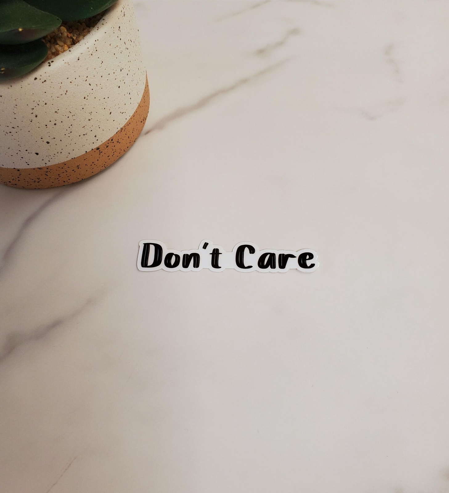 Don't Care Sticker | Laptop, Water Bottle Sticker | Clear Transparent Vinyl