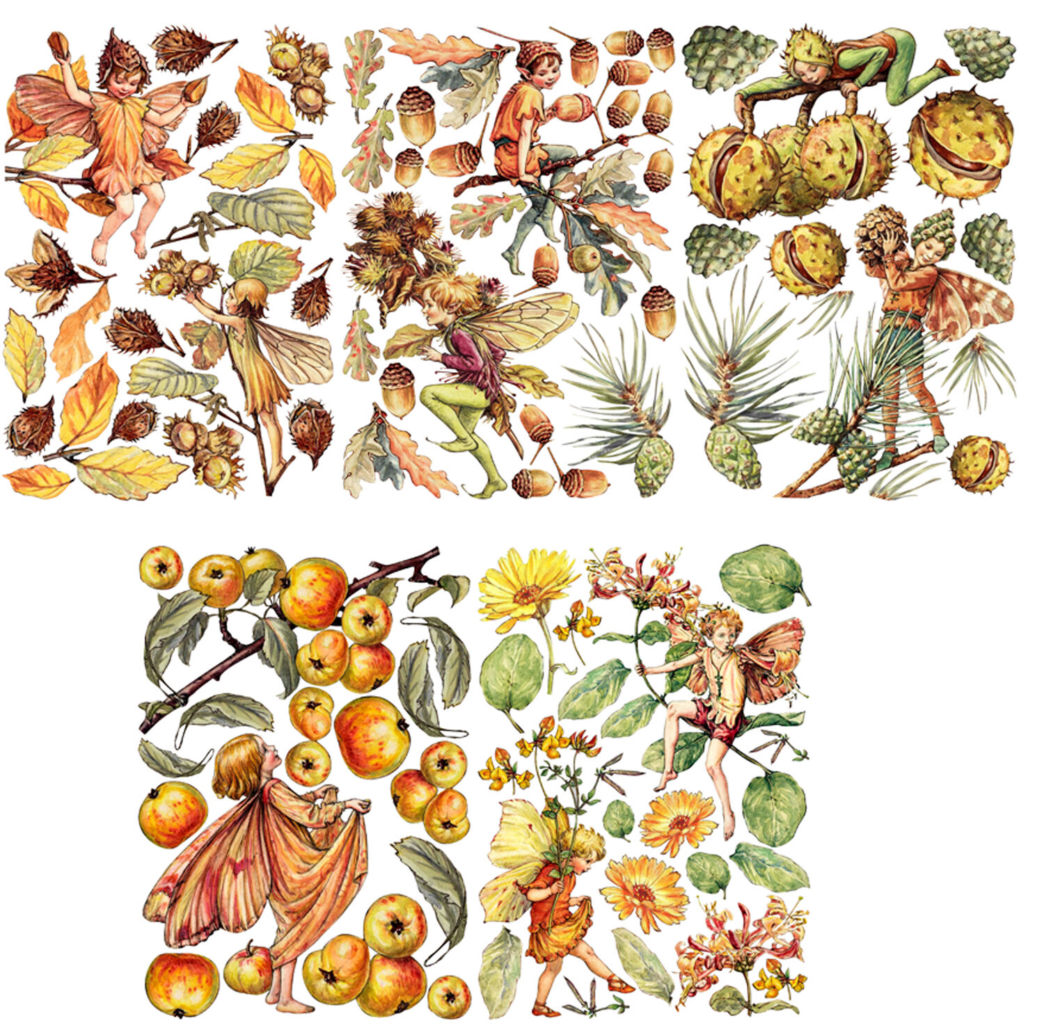 Vinyl Wall Stickers/VINTAGE FLOWER FAIRIES/Waterproof, Outdoor, Wall-Safe