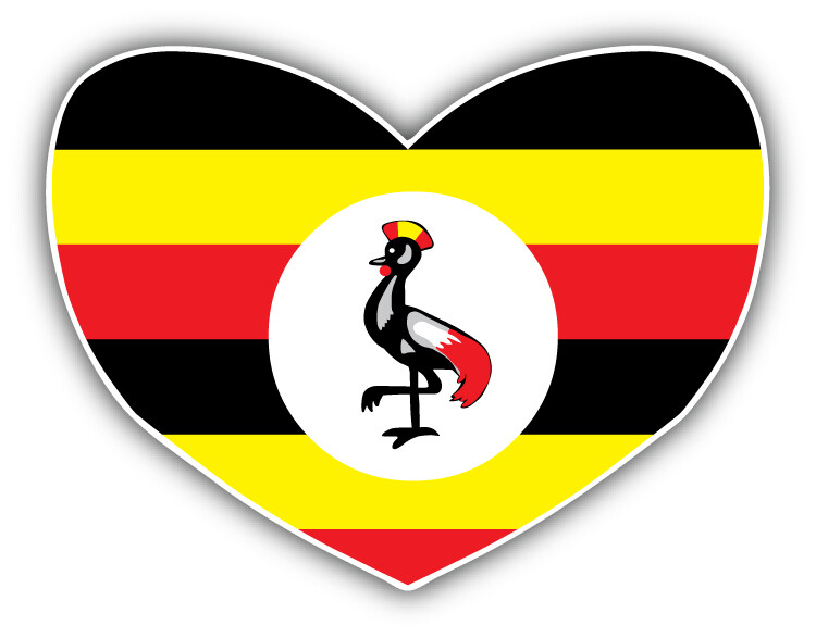Love Uganda Heart World Flag Car Bumper Sticker Decal