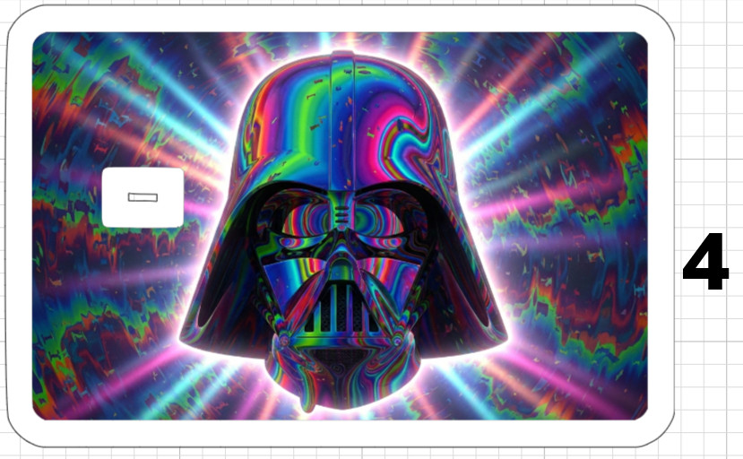 Acid Trip Darth Vader ATM Debit Credit Sticker Skin 420 Star Wars Jedi Sith US