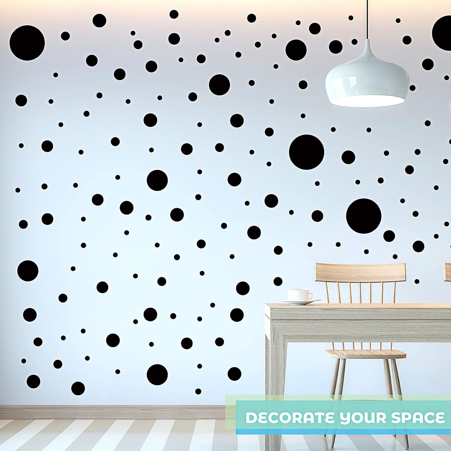 264 Pcs Polka Dot Wall Decals for Classroom Decor Kids Circle Wall Sticker Vi…