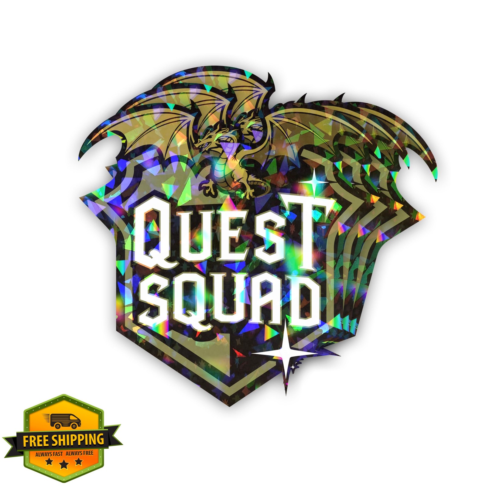 Generic Quest Squad Holographic Sticker Dragon