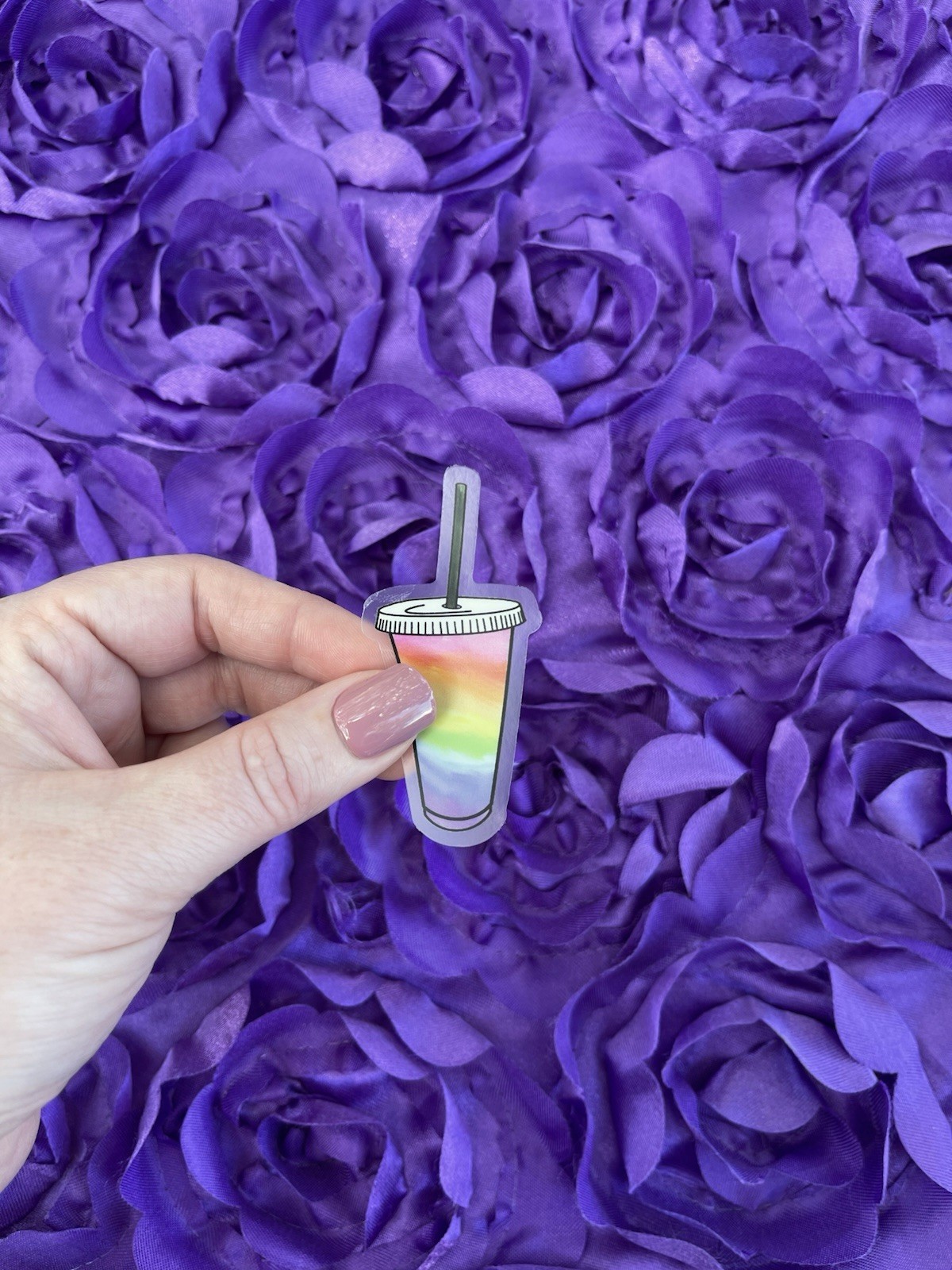 Rainbow iced coffee Sticker