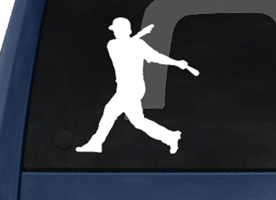 Sports Silhouette- Baseball Batting Homerun Version 1 – Car Tablet Vinyl Decal