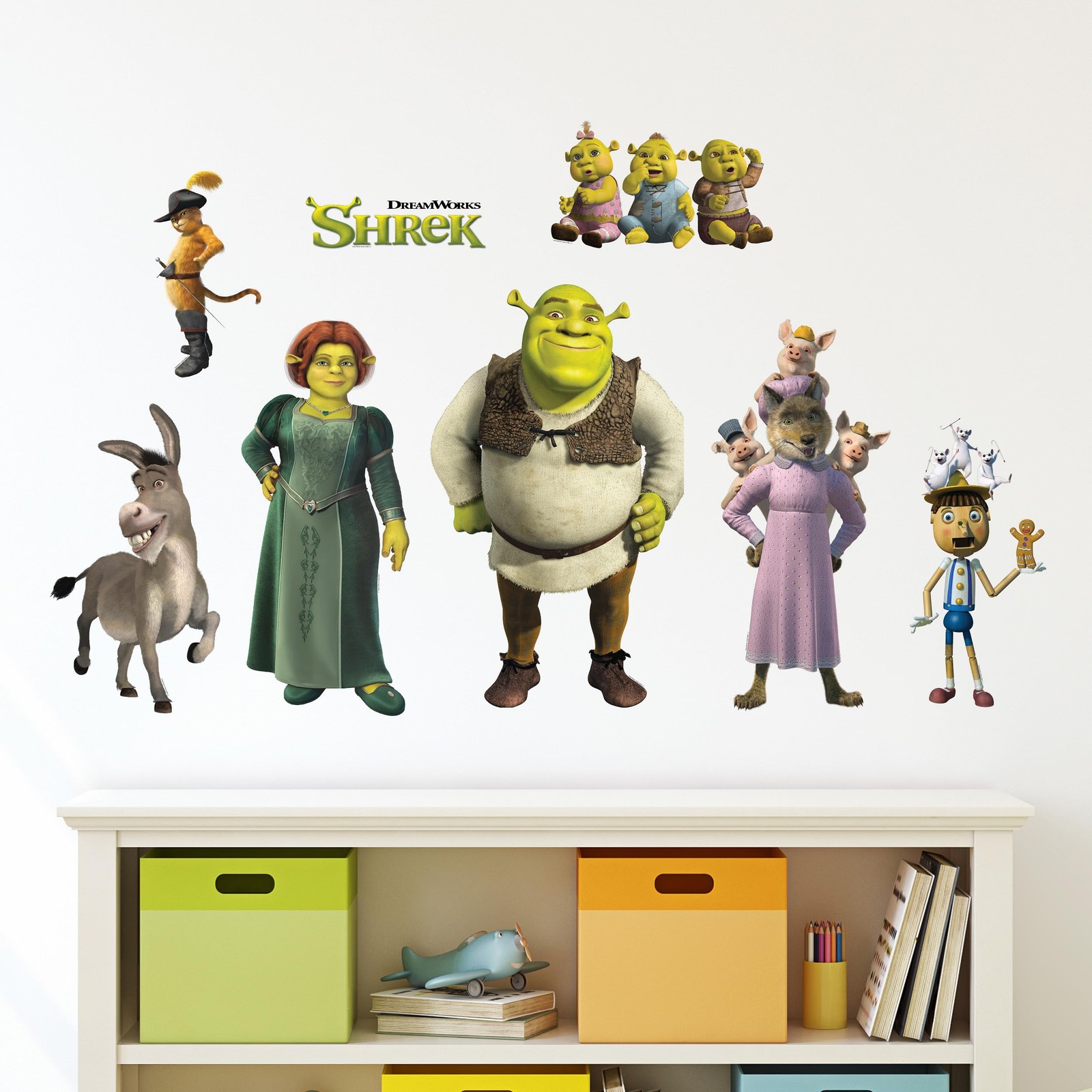 DreamWorks Shrek Wall Decals – Set of 8 Vinyl Stickers for Bathroom Nursery B…