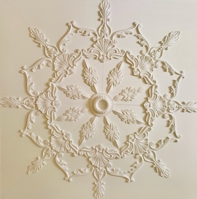 DGR1 Ceiling Mirror Rosette Alabaster Plaster Handmade – 120 X 120 Cm