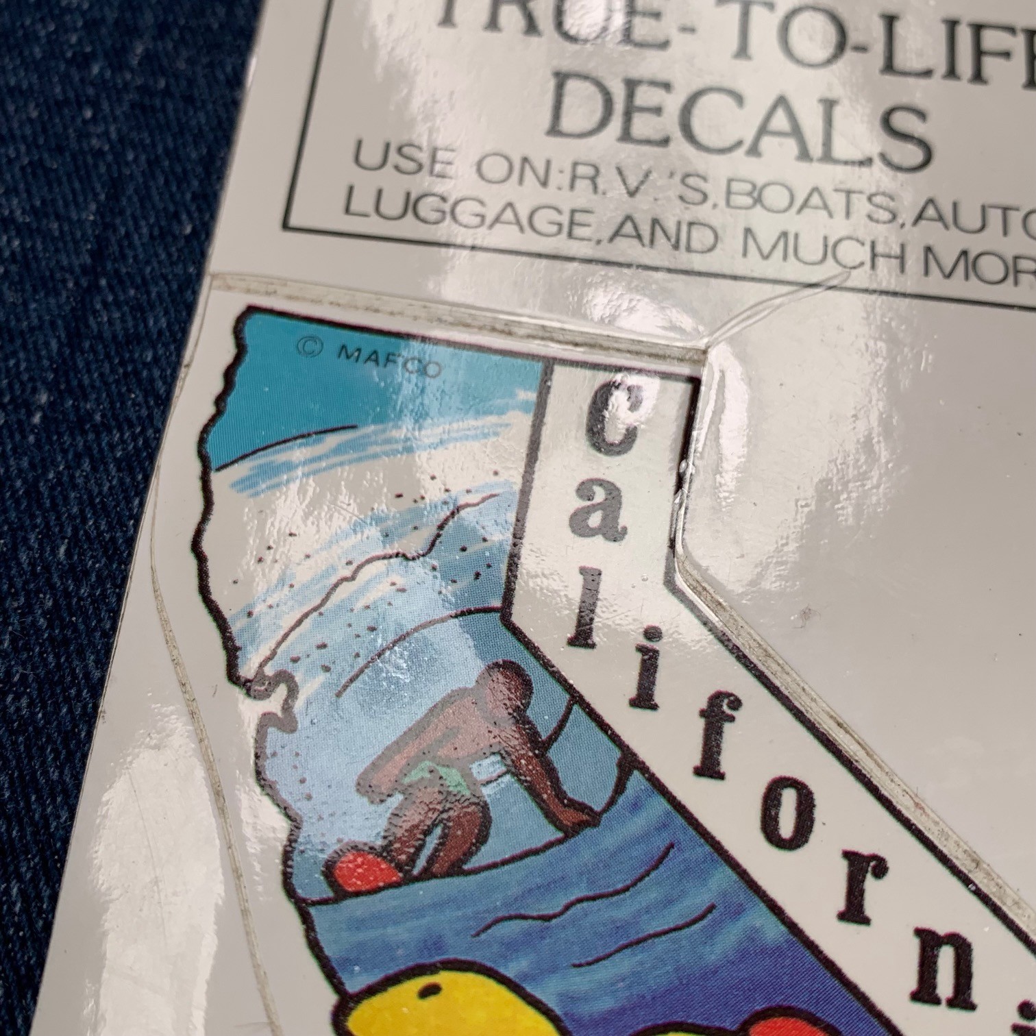 Vintage California Sticker True-To-Life Decals Surfing Beach Produce Farms Fruit
