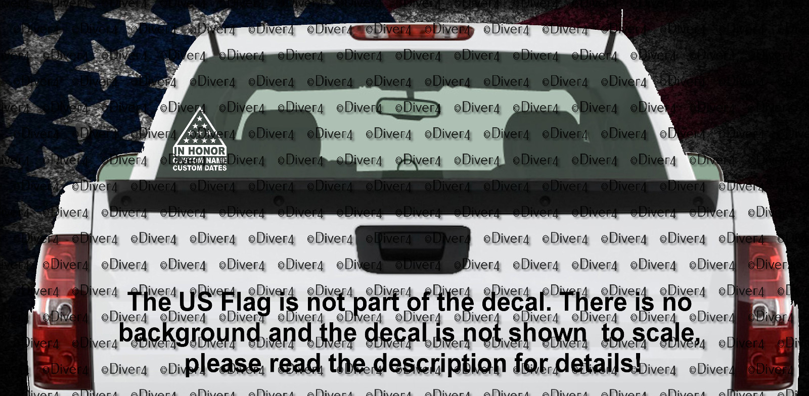 Custom Folded Flag In Honor Memorial Decal USA Made US Seller