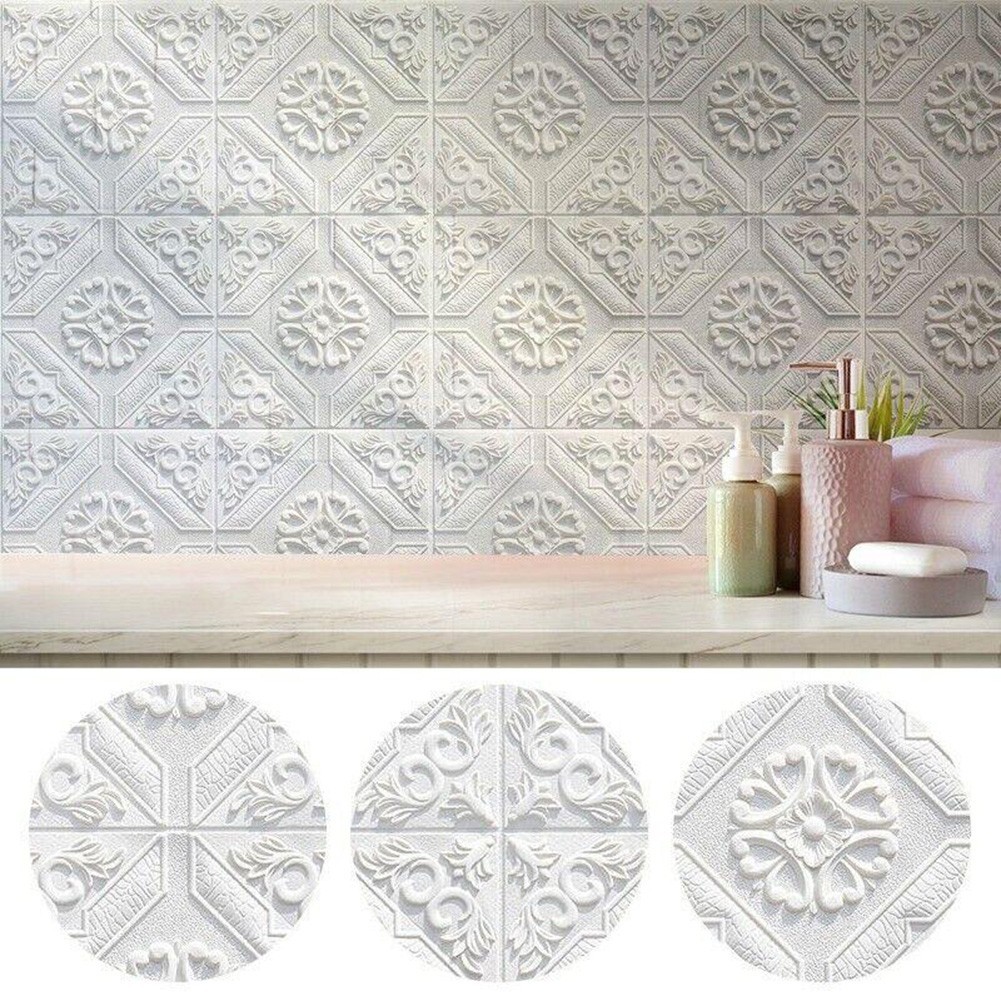 1/10pcs 3D Soft Foam Brick Texture Pattern Effect Wall Sticker Wall Decor 35cm