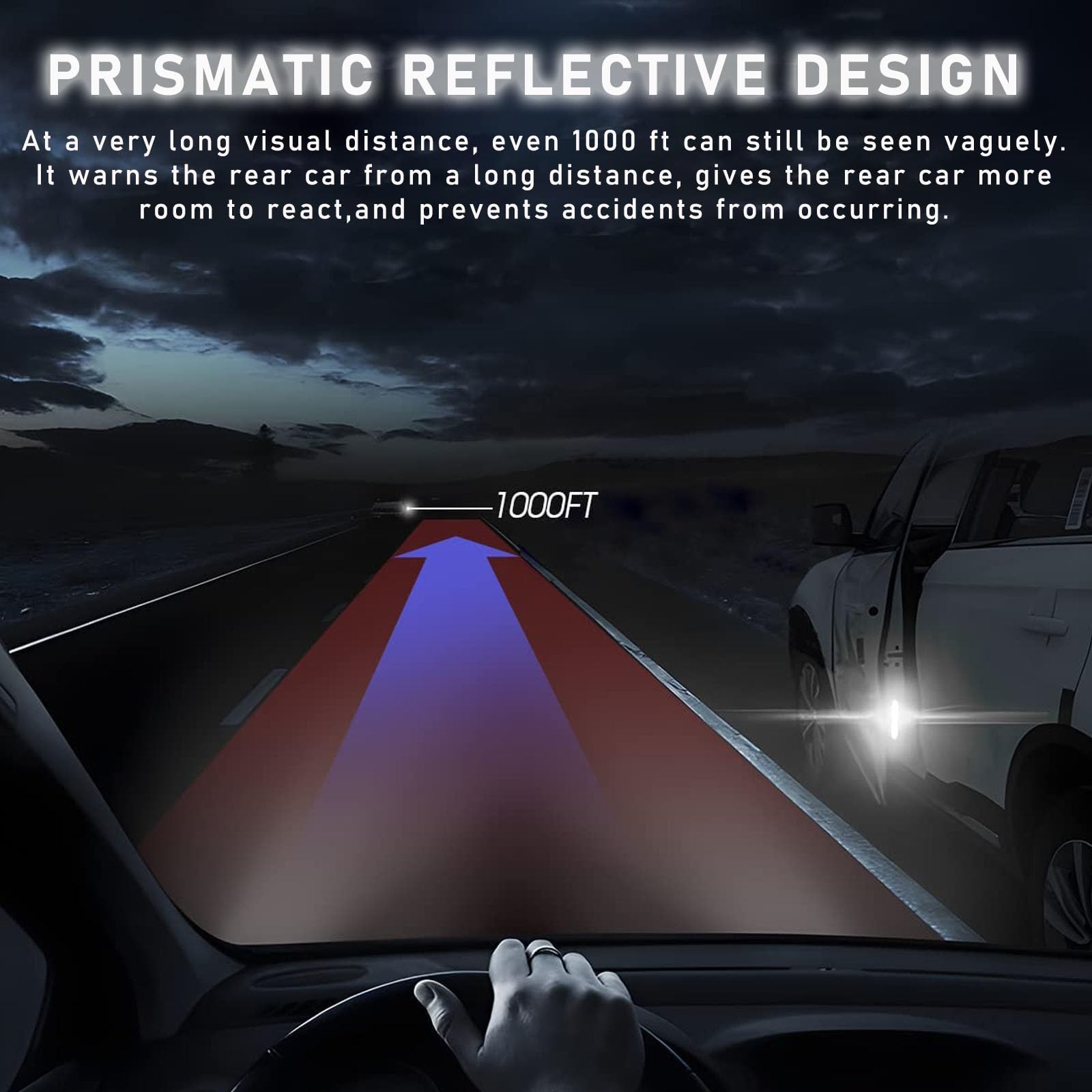 4Pcs Car Door Open Reflective Stickers Night Visibility Warning Protective Strip