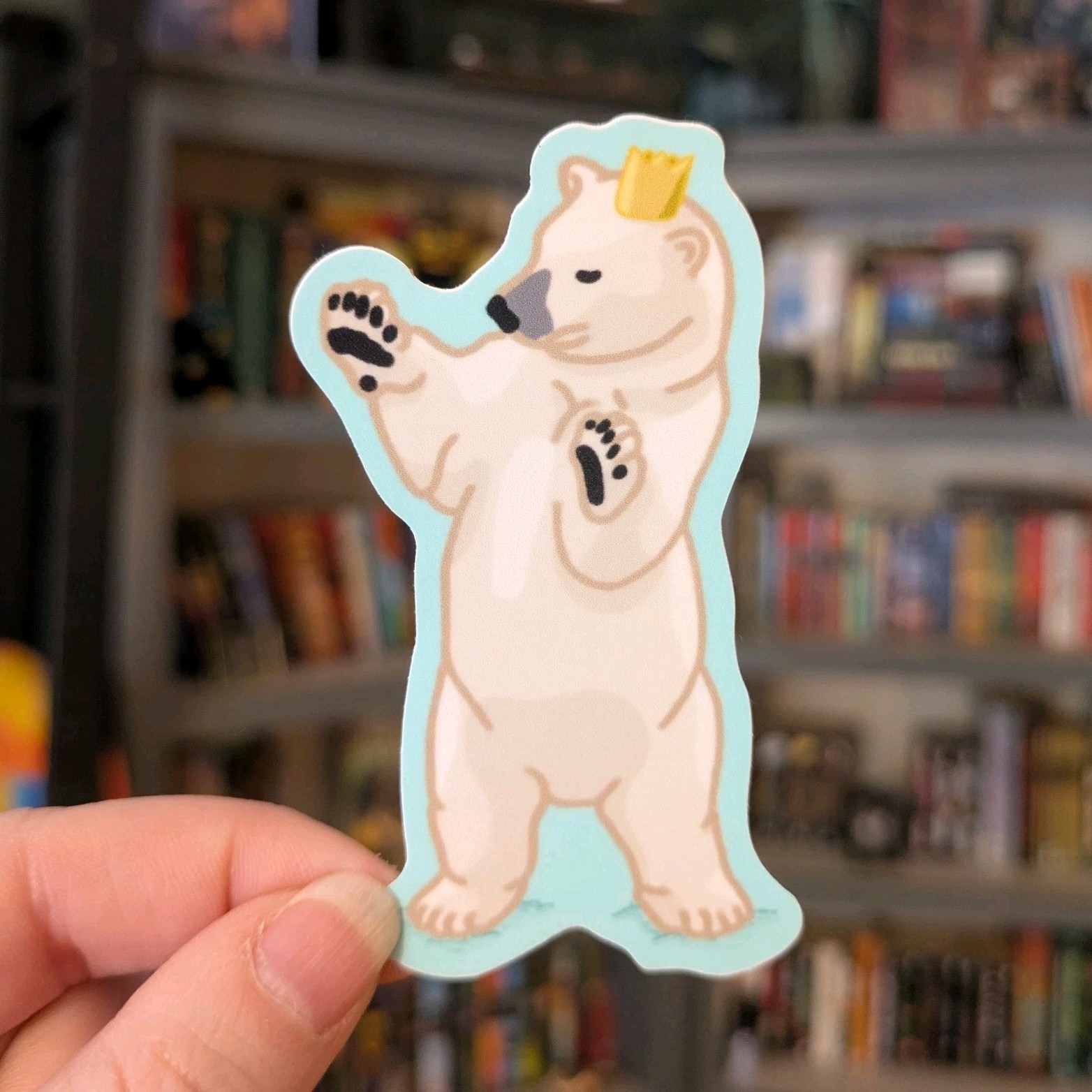 Original Polar Bear King Vinyl Sticker – 3.5in x 1.75in
