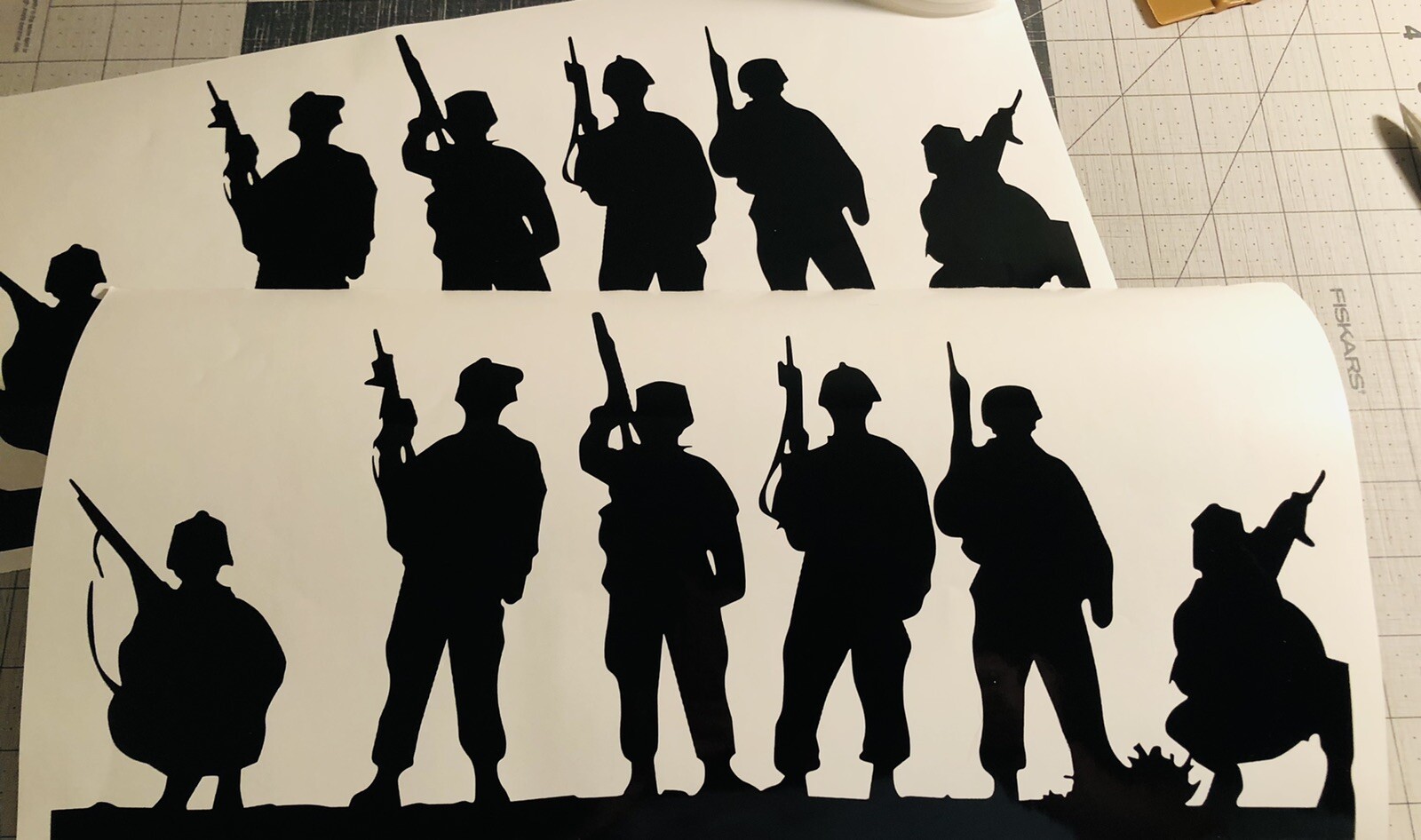 Vinyl Decal for Window – Soldier Silhouettes (Military), Various Colors & Sizes