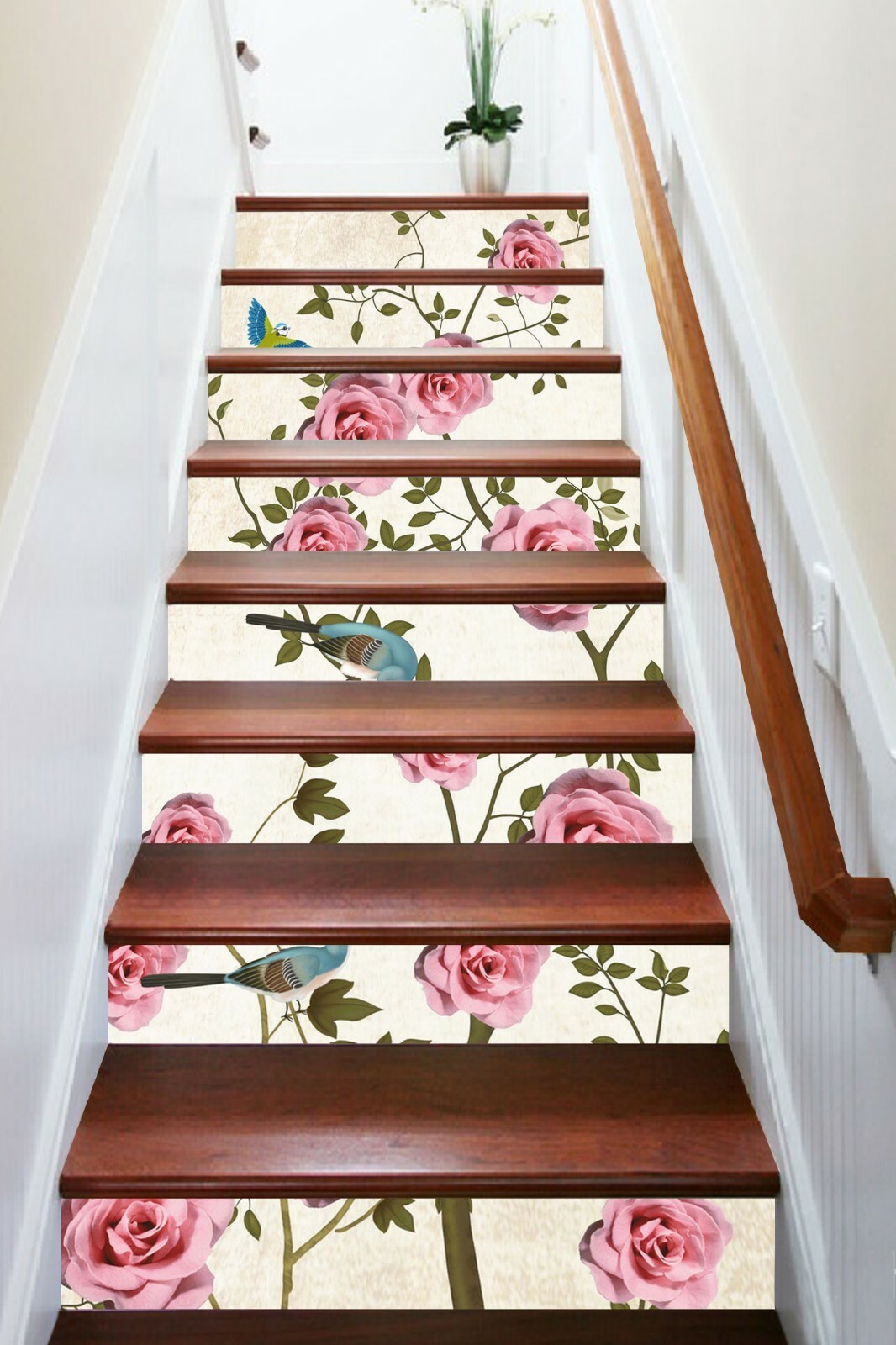 3D Pink Flower 602NA Stair Risers Decoration Photo Mural Decal Wallpaper Fay
