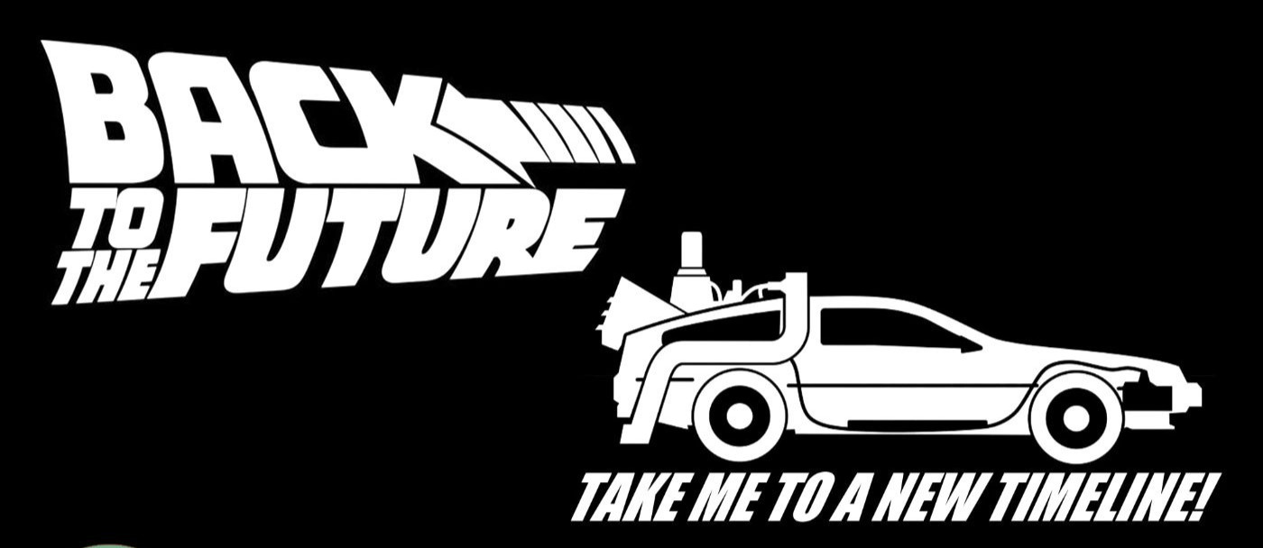 Back to the Future & Take Me to a Different Timeline DeLorean Two 6" Decals