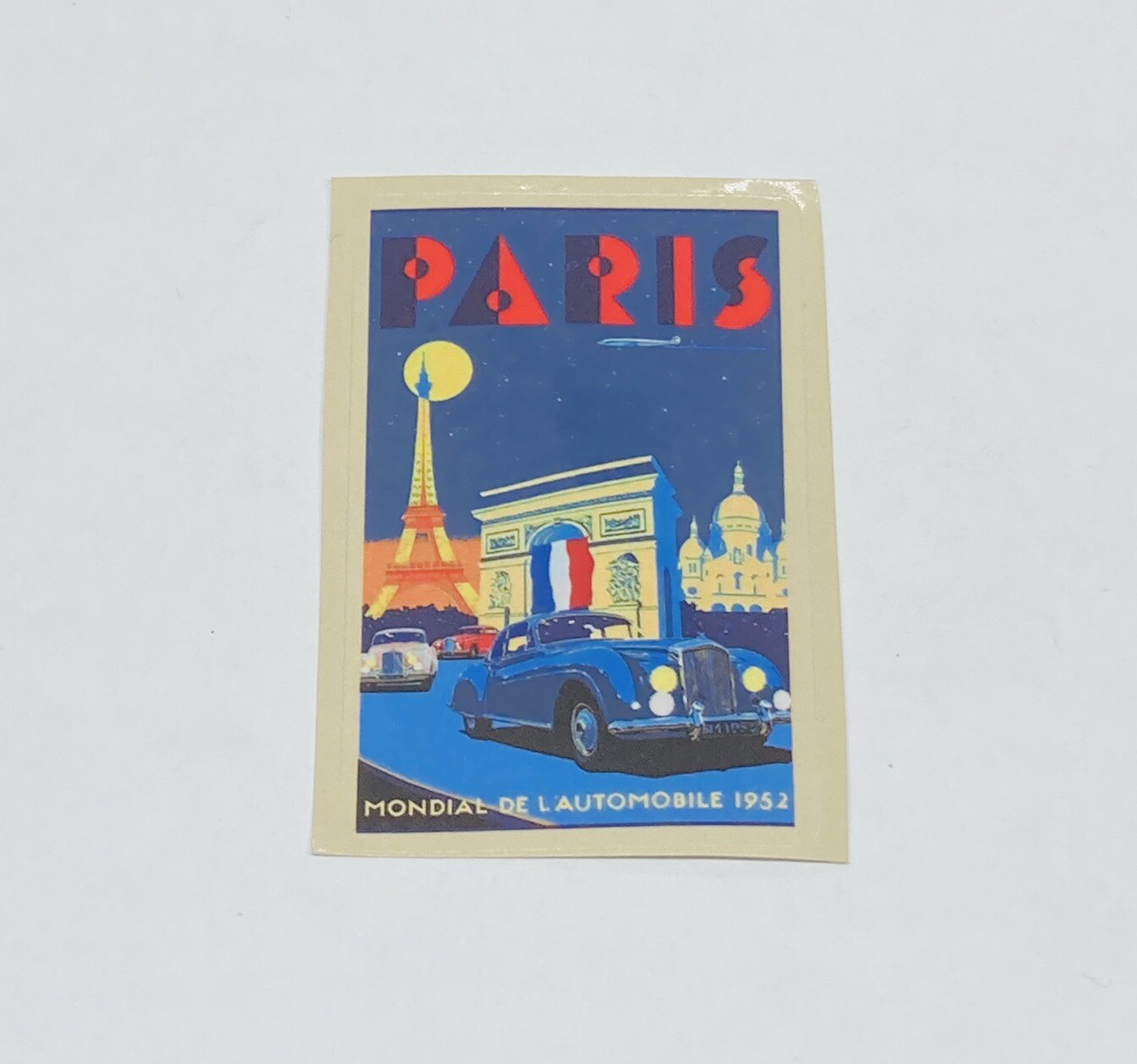 Paris Sticker Mondali De L’Autombil City Tour Art Decal Vinyl Souvenir Tc6