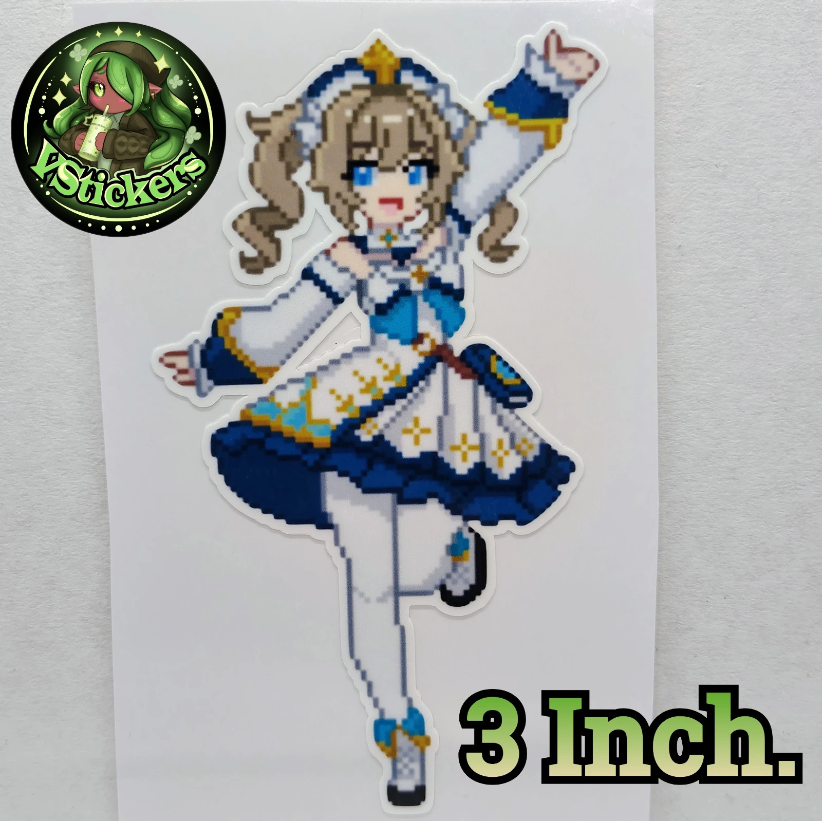 [Genshin Impact][3 Inch.] Pixel Barbara Fan Art Water-Resistant Vinyl Sticker!