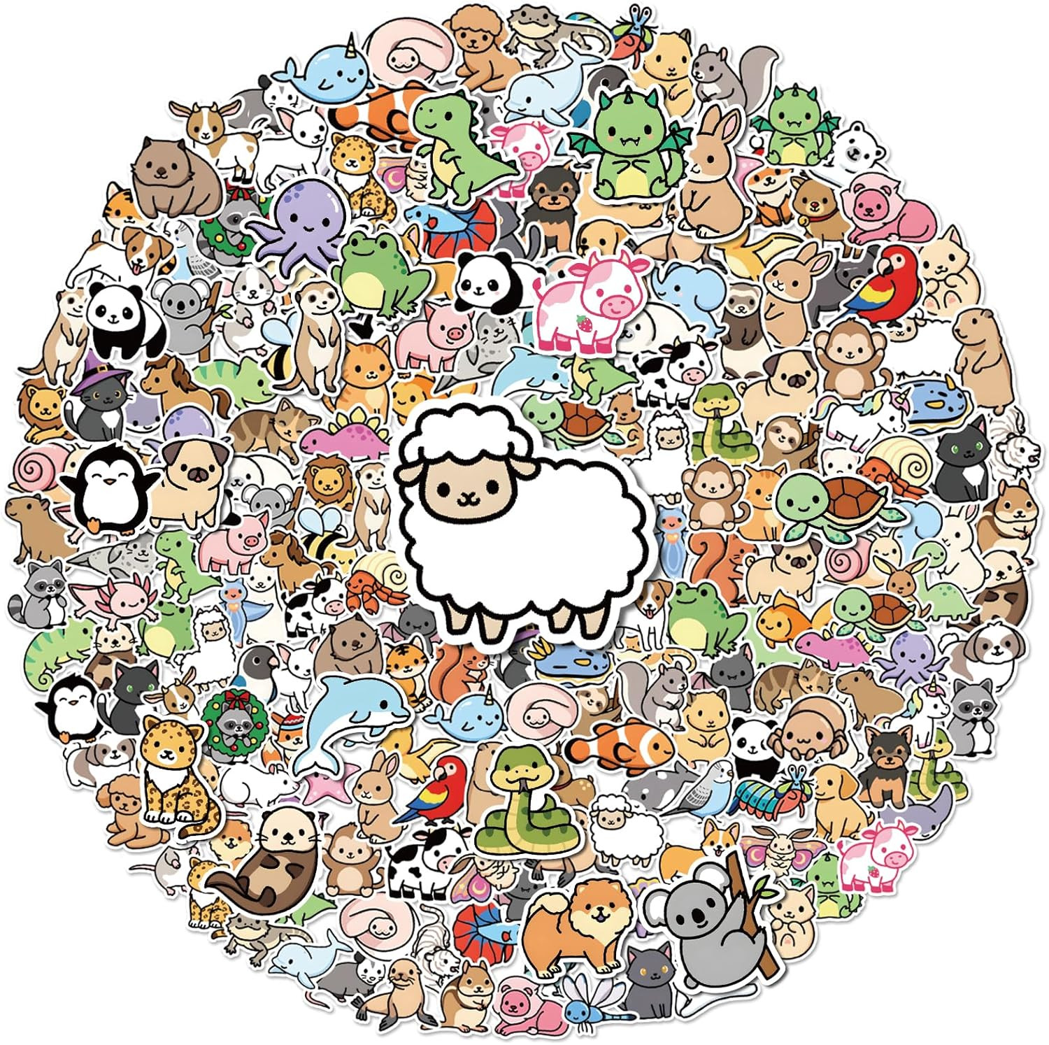 200Pcs Animal Stickers Assorted Waterproof Vinyl Decals for Kids and Toddlers