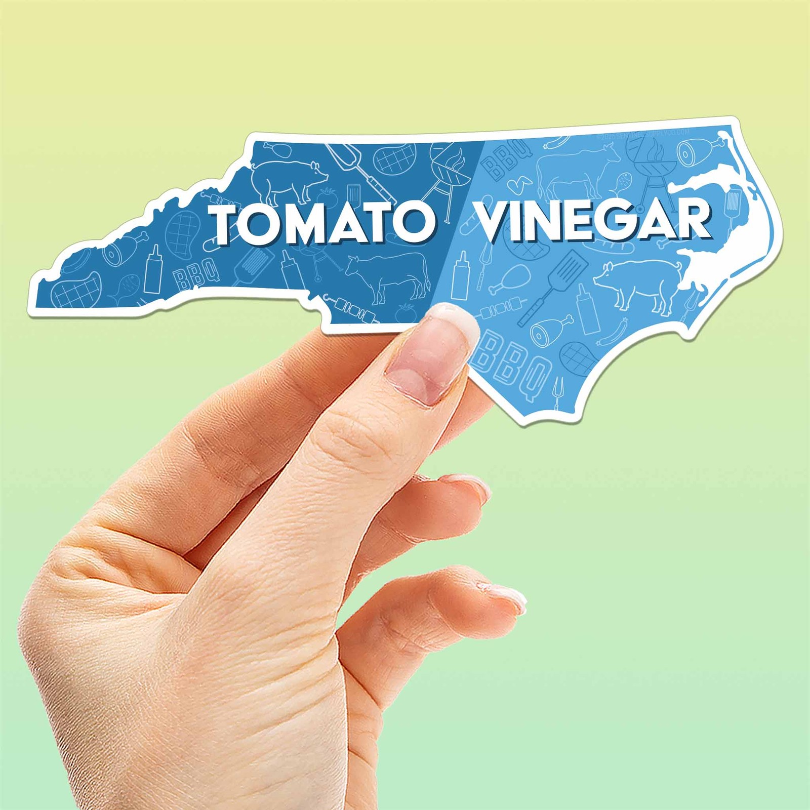 Tomato Vinegar North Carolina BBQ Sticker – Funny Decal for Water Bottle, Laptop