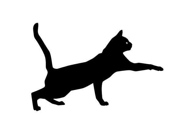 Cat Reaching – Black Cat#2 Die Cut Vinyl Decal 4-21 in Kitty Cat Outdoor Sticker