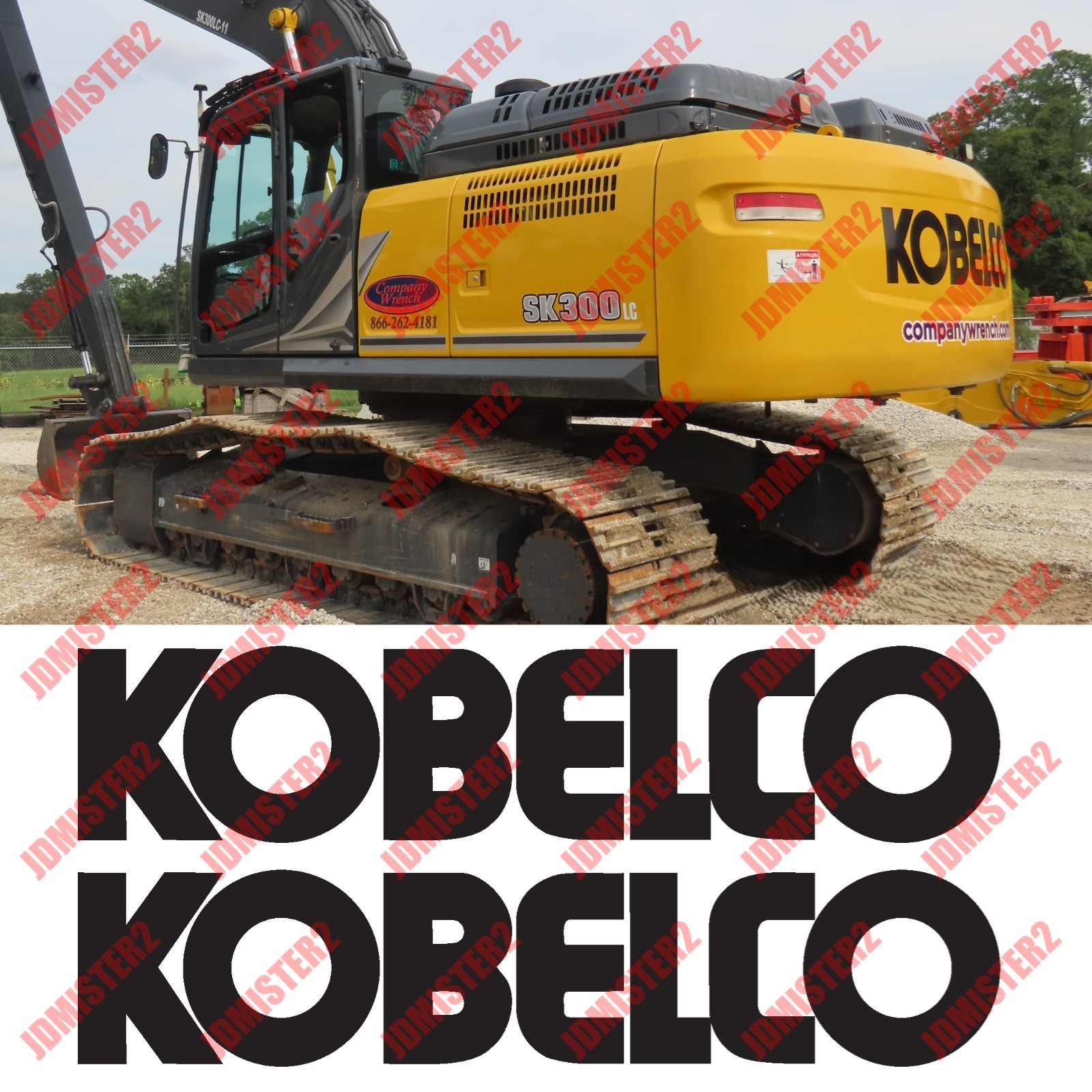 Kobelco Equipment Decal Kobelco Sticker Counter Weight – Any Size Any Color