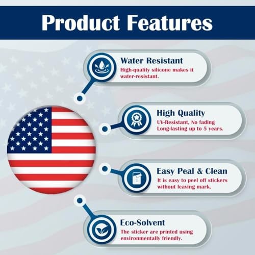 Patriotic 3D Silicone Stickers for Laptop, Phone, and Car – Classic Flag
