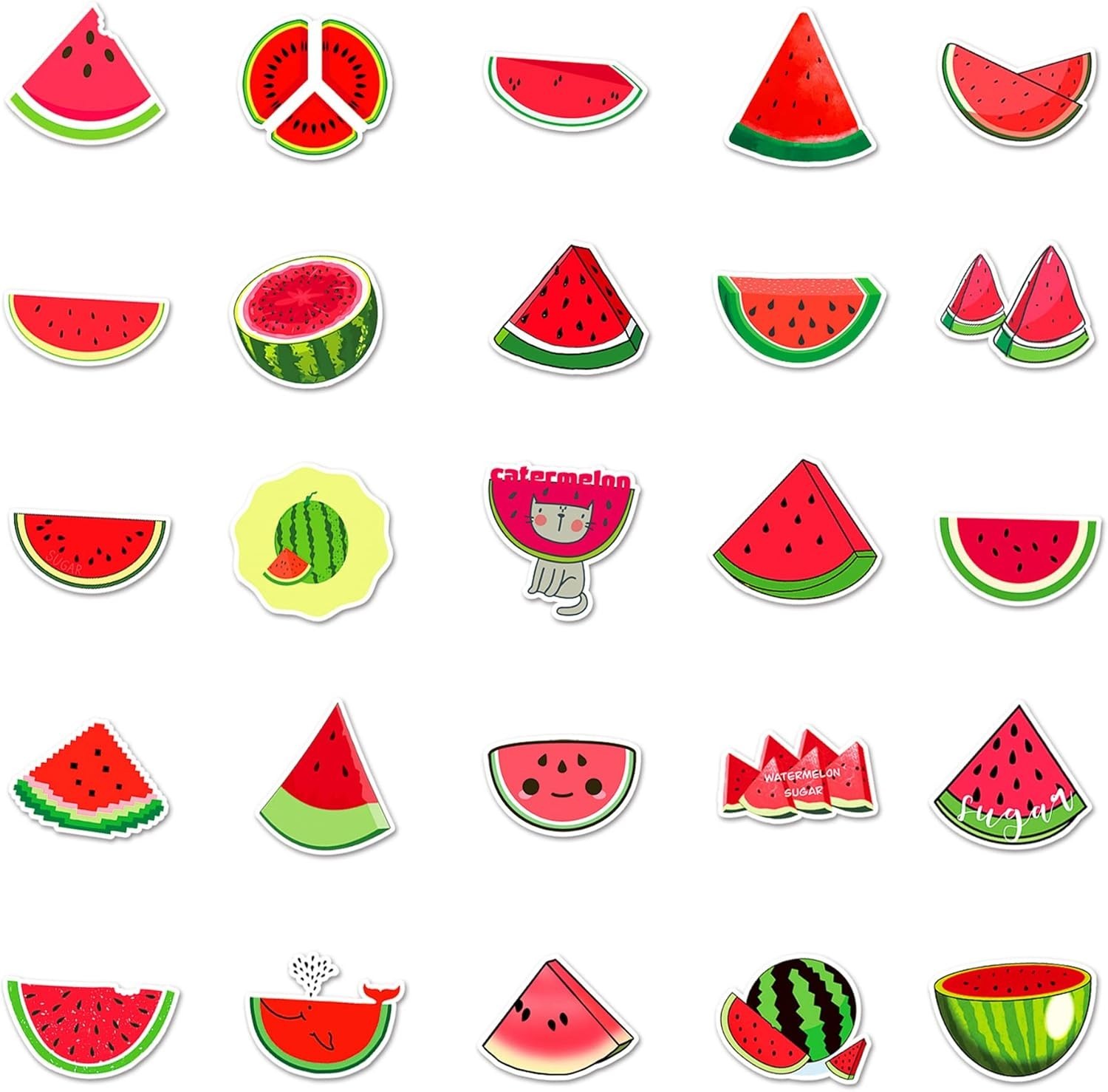 Exciting Watermelon Vinyl Sticker Pack – 50PCS for Water Bottles, Cars, & More