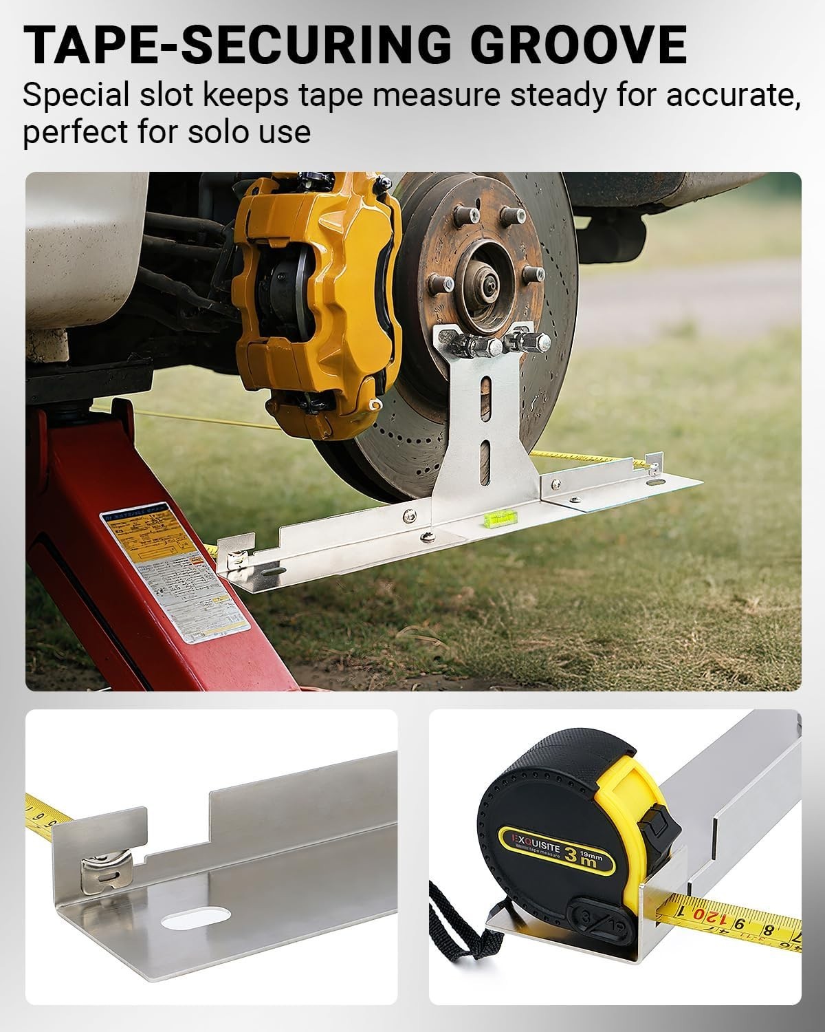 Upgraded Heavy Duty Wheel Alignment Tool Kit with Tape Measures, Stainless Steel