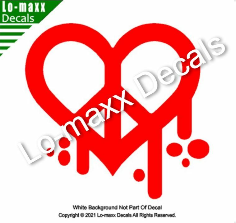 Dripping Graffiti Peace Heart Superior Quality Unique Die Cut Vinyl Decal Art