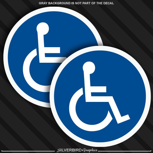 Handicap sticker disabled parking 3M vinyl car vehicle window wheelchair 2 pack